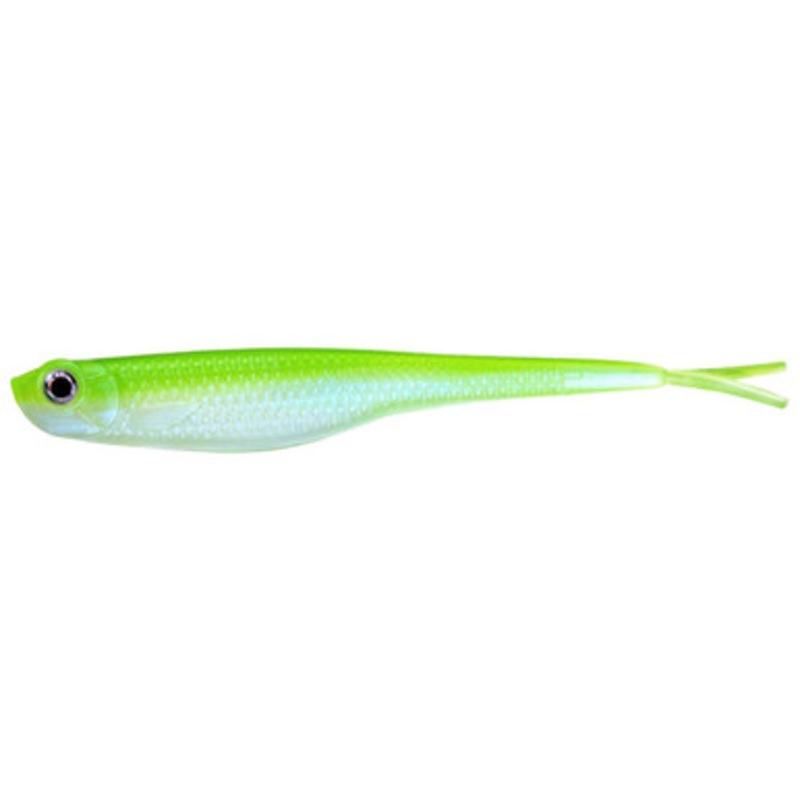 Fat Cow Fishing Fat Shad Finesse Baits - 5in - Chartreuse/Pearl