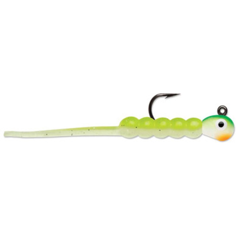 VMC Tungsten Wax Tail Jig - 1/32oz - Green Orange Glow