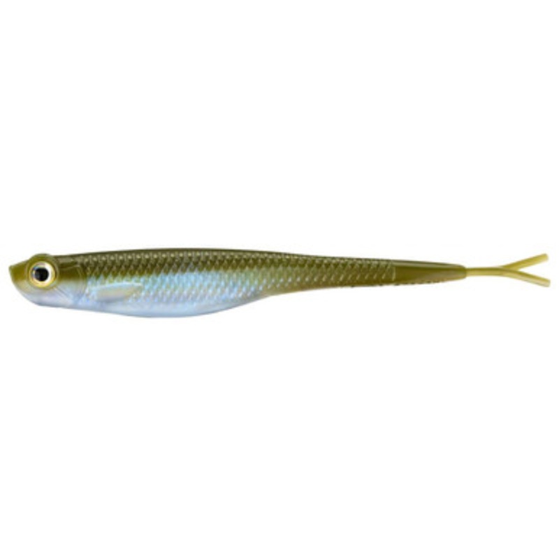 Fat Cow Fishing Fat Shad Finesse Baits - 5in - Olive/Pearl