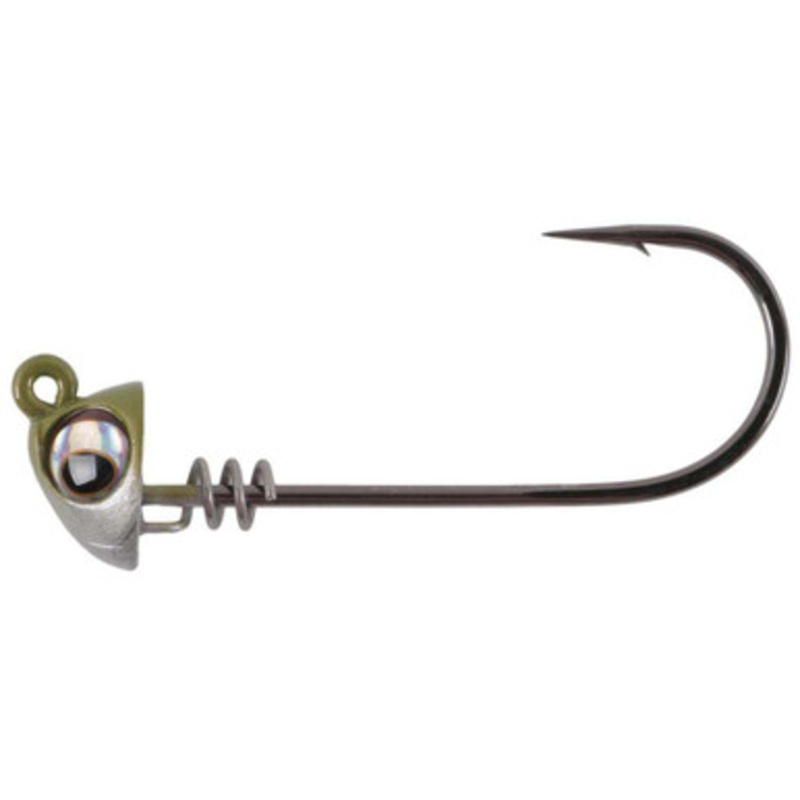 No Live Bait Needed Screwlock Jigheads - 8'' Bait - 3/4oz - Green Back