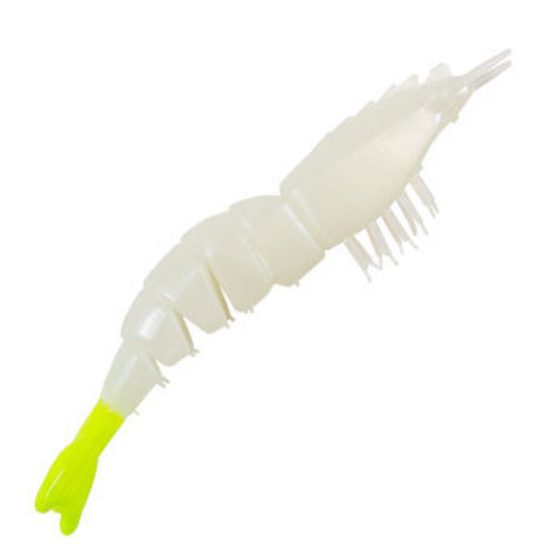Z-Man EZ Shrimpz Unrigged Lure - 3-1/2in - Glow/Chartreuse
