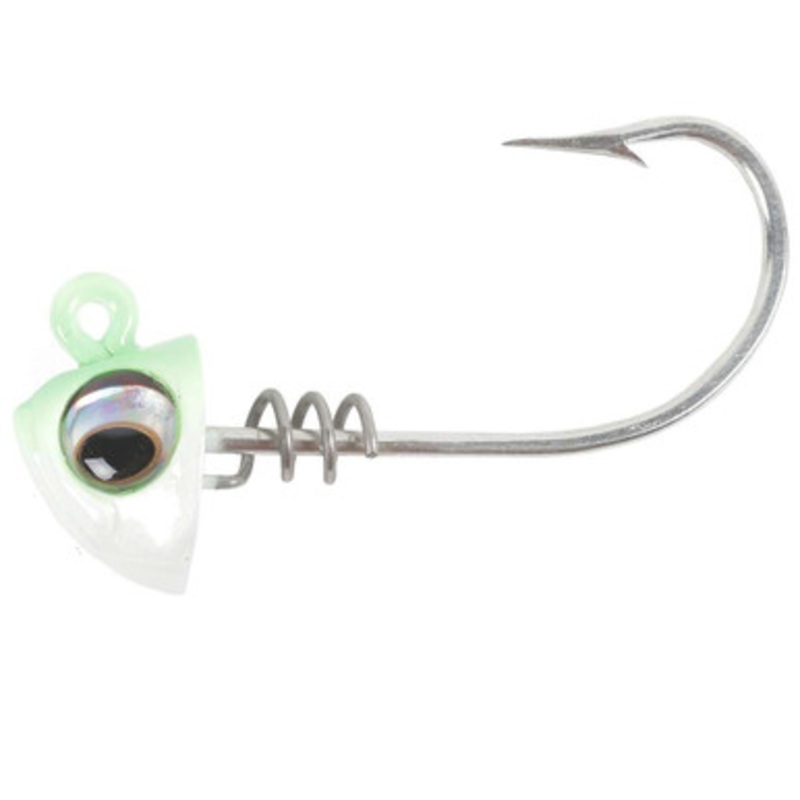No Live Bait Needed Screwlock Jigheads - 5'' Bait - 1oz - Limesider