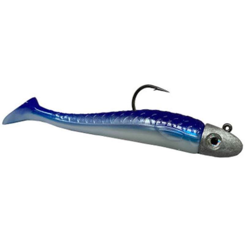 RonZ Z-Fin Original Series Rigged Paddletail - 6in - 3.5oz - Blue And White