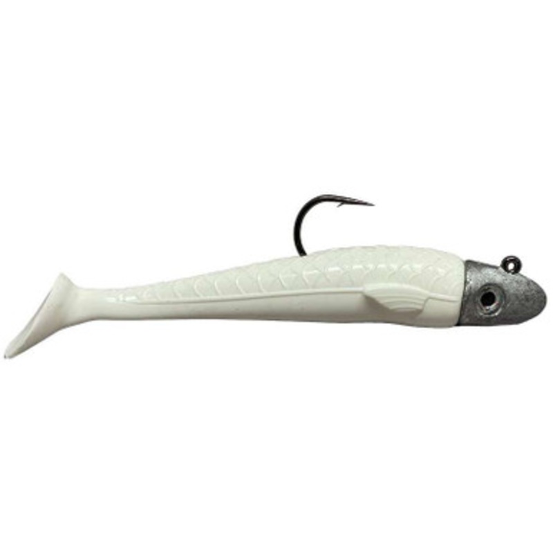 RonZ Z-Fin Original Series Rigged Paddletail - 6in - 3.5oz - Bone White
