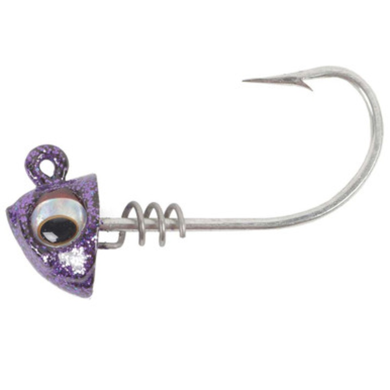 No Live Bait Needed Screwlock Jigheads - 5'' Bait - 1oz - Purple Haze