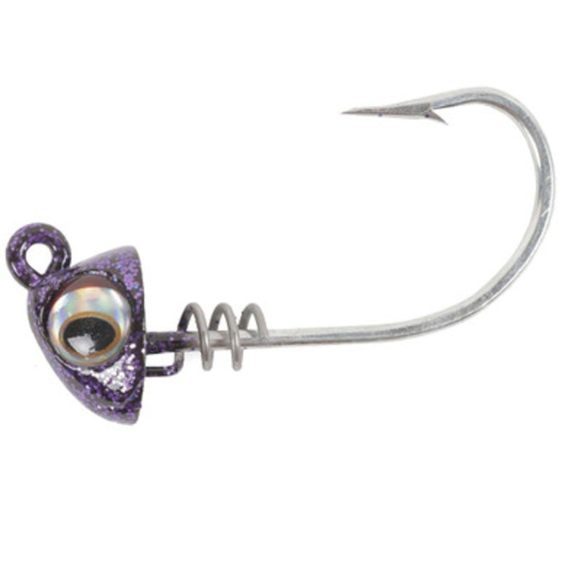 No Live Bait Needed Screwlock Jigheads - 5'' Bait - 3/4oz - Prple Haze