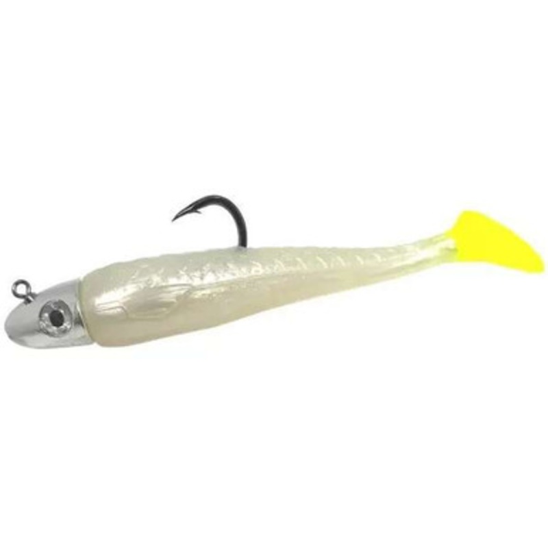 RonZ Z-Fin Big Game Series Rigged Paddeltail - 6in - 3oz - White/Chart