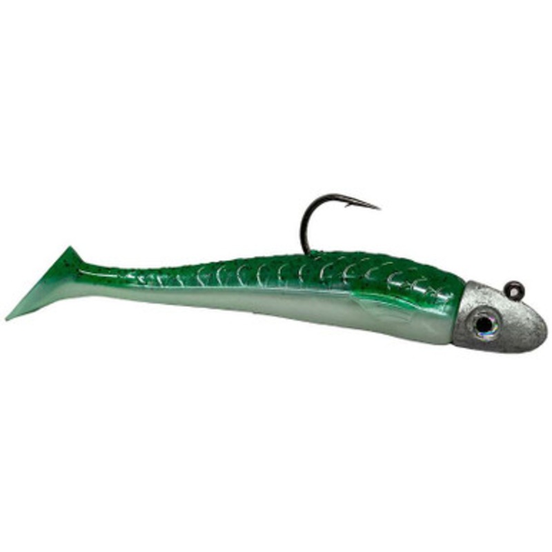 RonZ Z-Fin Original Series Rigged Paddletail - 6in - 3.5oz - Green Mackerel