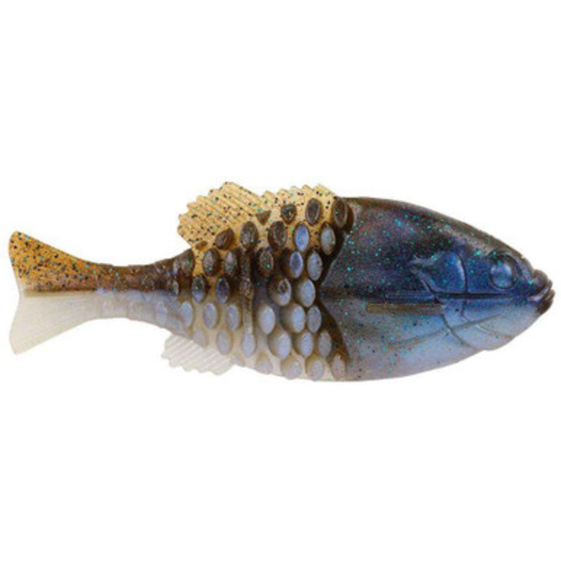 Berkley PowerBait Gilly Swimbait - 110mm - IKE's Green Pumpkin Blue Flash
