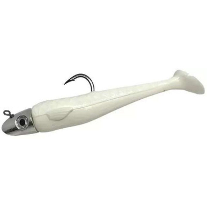 RonZ Z-Fin Big Game Series Rigged Paddeltail - 6in - 3oz - Bone White