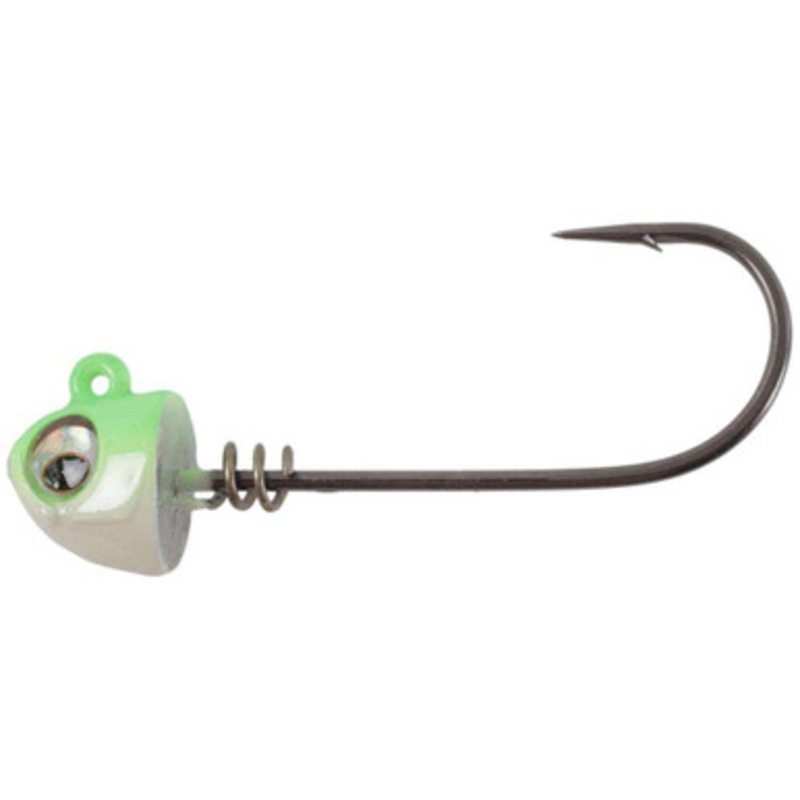 No Live Bait Needed Screwlock Jigheads - 8'' Bait - 1 1/2oz - Limesidr