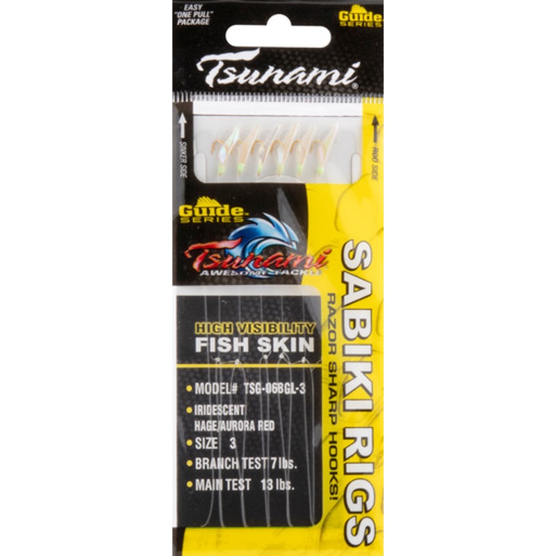 Tsunami Guide Series Sabiki Rig - Iridescent Aurora Glow - 3
