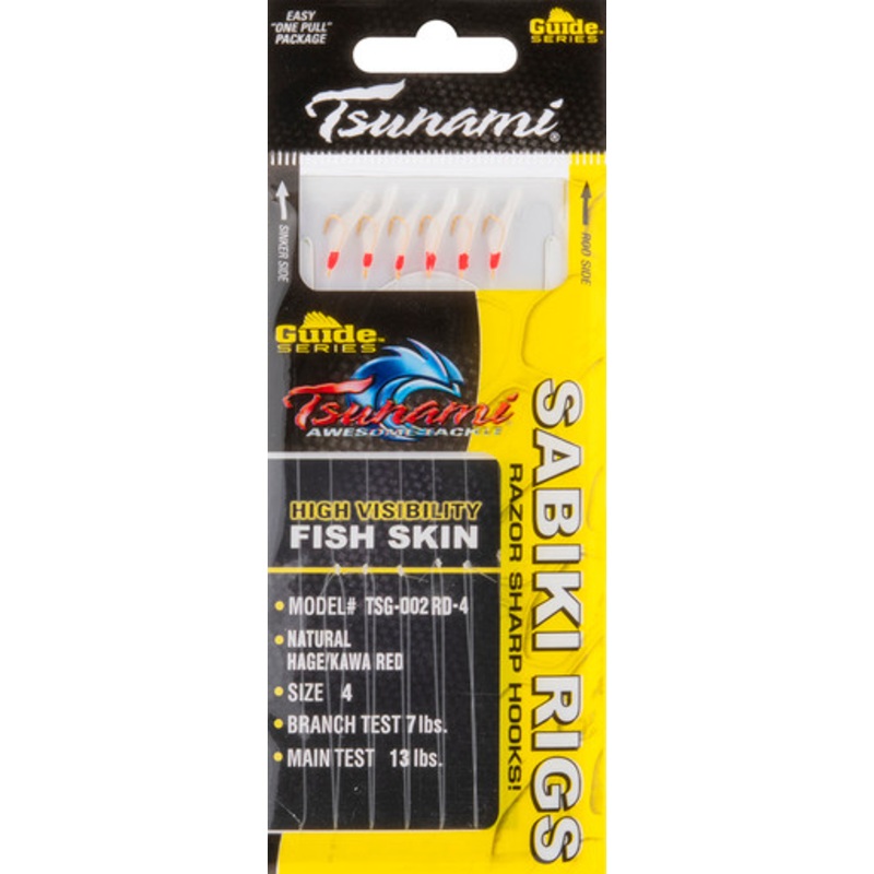 Tsunami Guide Series Sabiki Rig - Natural Red - 4