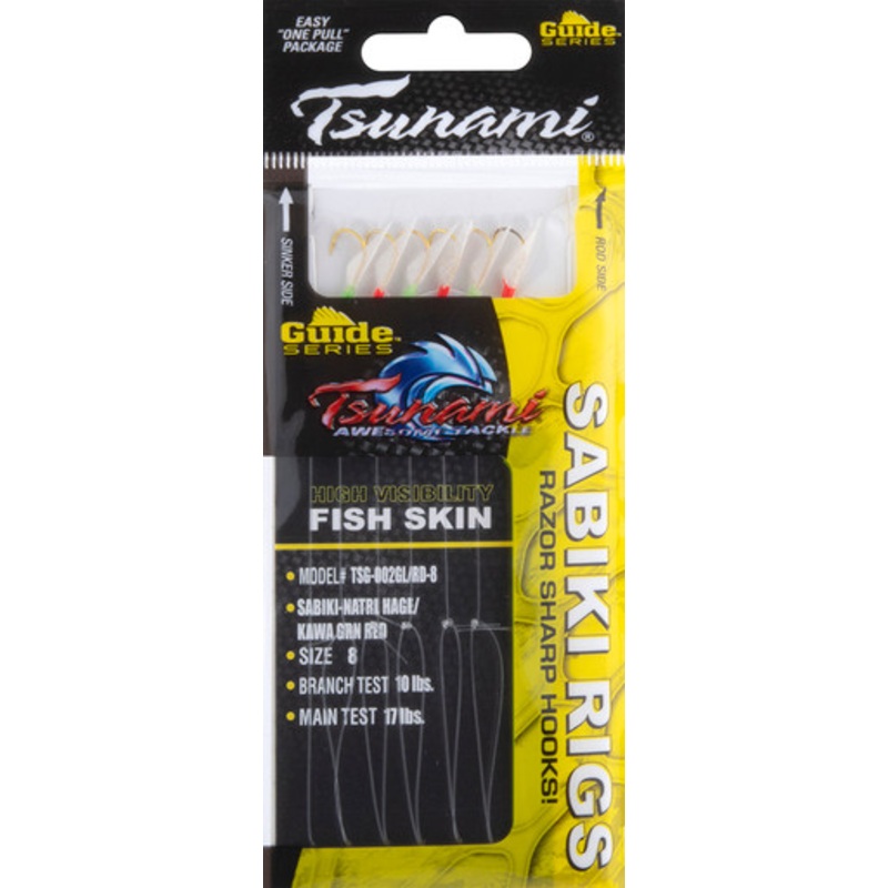 Tsunami Guide Series Sabiki Rig - Natural Glow/Red - 8