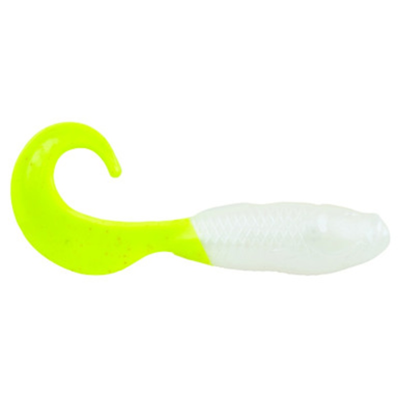 Berkley Gulp! Alive 4in Swimming Mullet - 1 Pint - Pearl White/Chartreuse