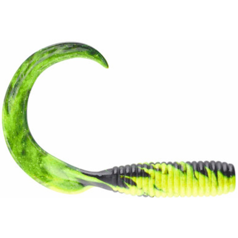 Berkley Gulp! Saltwater Grub - 6 in. - Black Chartreuse Fuze