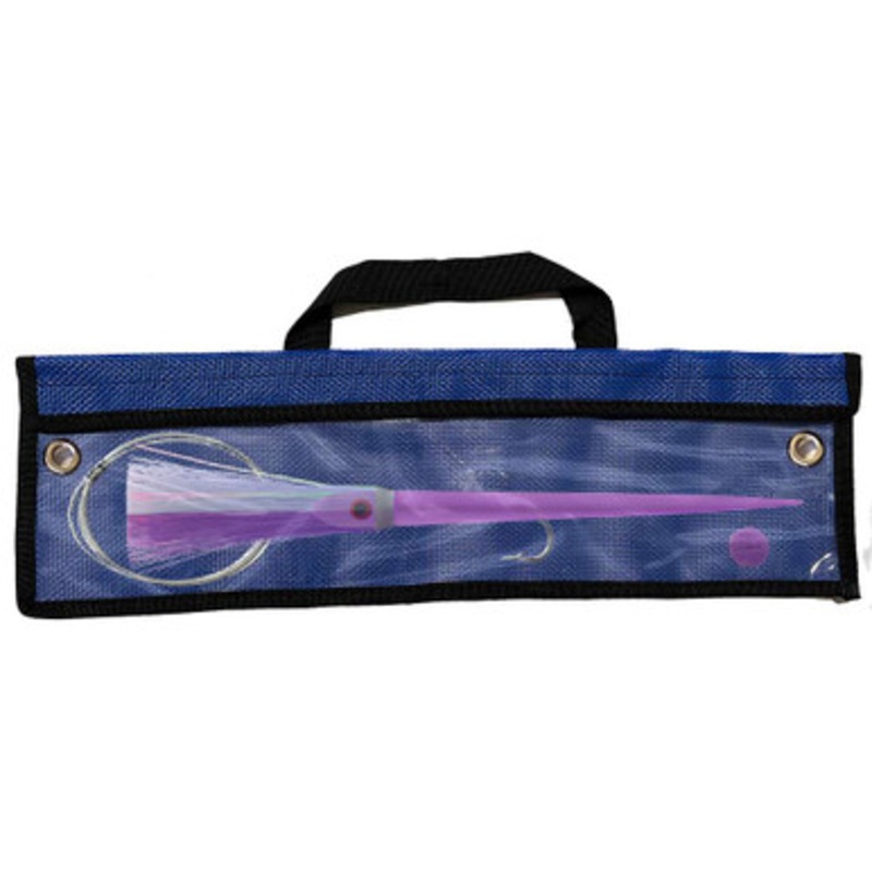 WolfPack Tackle Ahi Pre-Rigged Trolling Lure - 3.5oz - Glow Purple Head - Crystal/Purple Hair