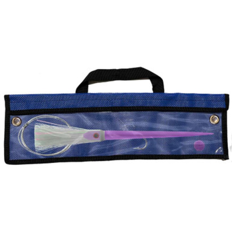 WolfPack Tackle Ahi Pre-Rigged Trolling Lure - 3.5oz - Glow Purple Head - Crystal Hair