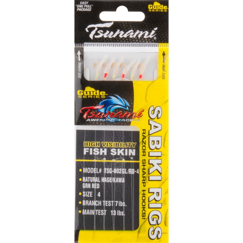 Tsunami Guide Series Sabiki Rig - Natural Glow/Red - 4
