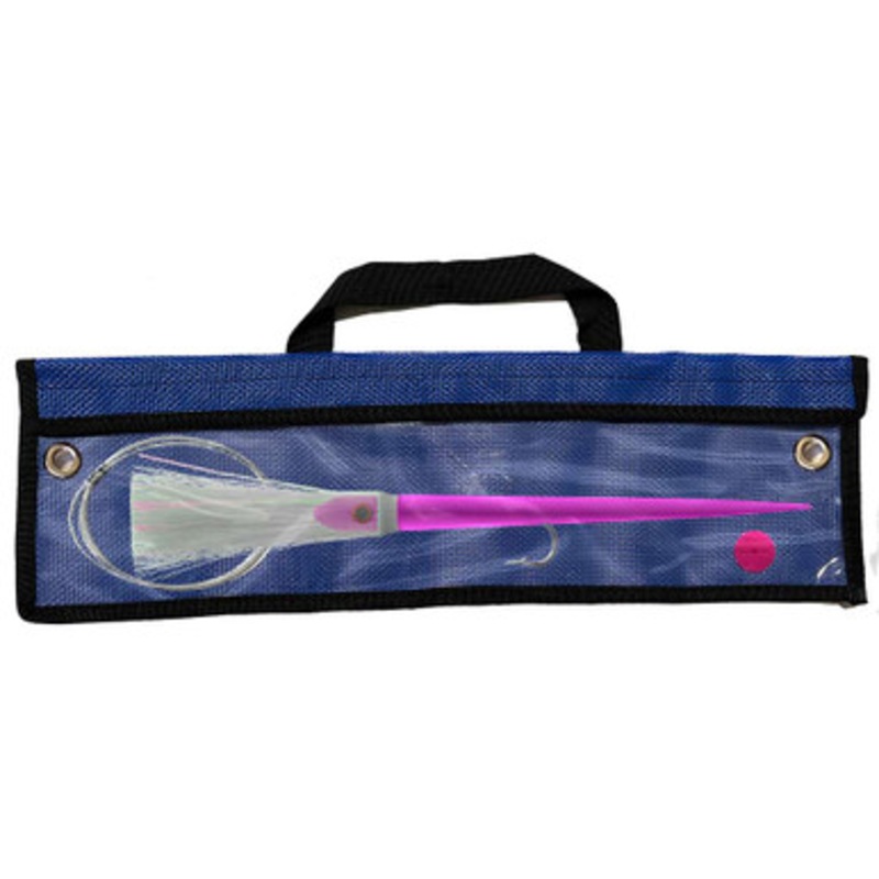 WolfPack Tackle Ahi Pre-Rigged Trolling Lure - 3.5oz - Glow Pink Head - Crystal Hair