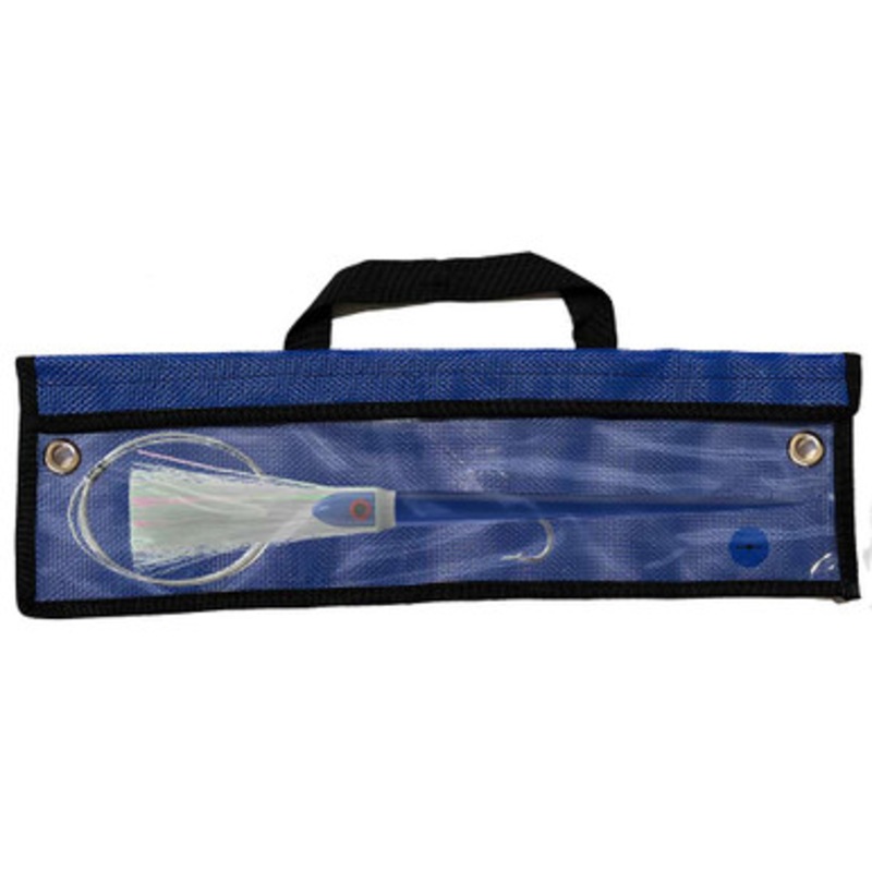 WolfPack Tackle Ahi Pre-Rigged Trolling Lure - 3.5oz - Ocean Blue Head - Crystal Hair