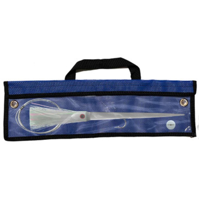 WolfPack Tackle Ahi Pre-Rigged Trolling Lure - 3.5oz - Snow White Head - Crystal Hair