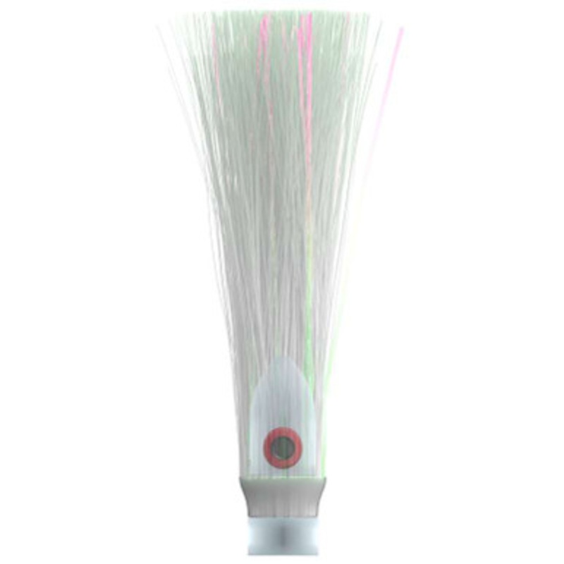 WolfPack Tackle Ahi Trolling Head - 5.5oz - Glow White Head - Crystal Hair