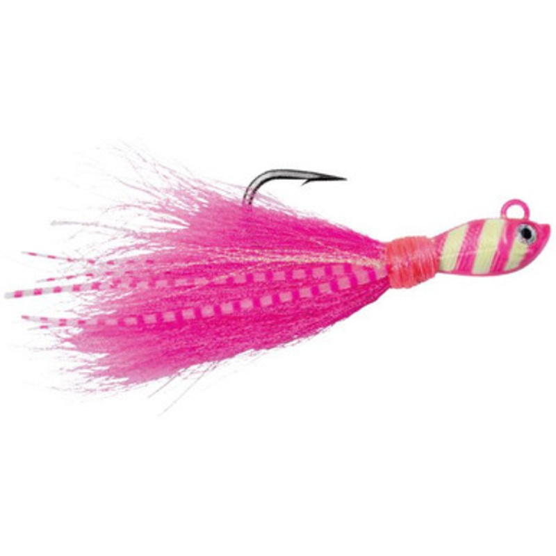 SPRO Power Bucktail Zebra Glow Jig - 1-1/2oz - Crazy Pink
