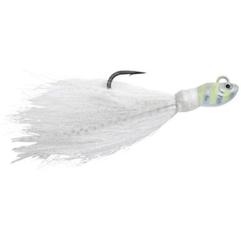 SPRO Power Bucktail Zebra Glow Jig - 2oz - White