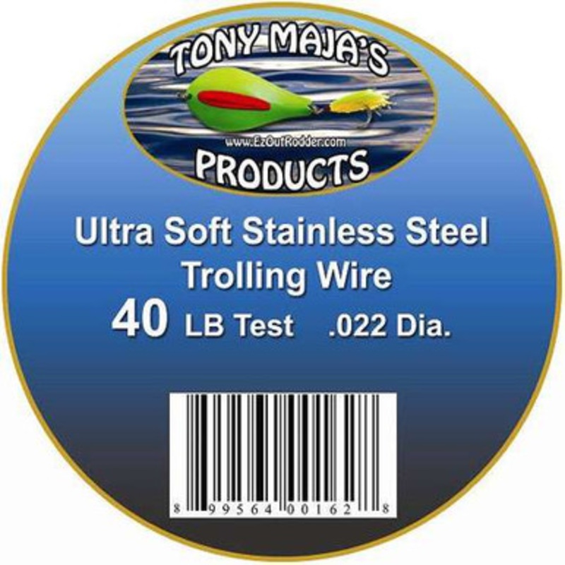 Tony Maja Stainless Steel Trolling Wire 40lb Test 3000ft 5lb Spool