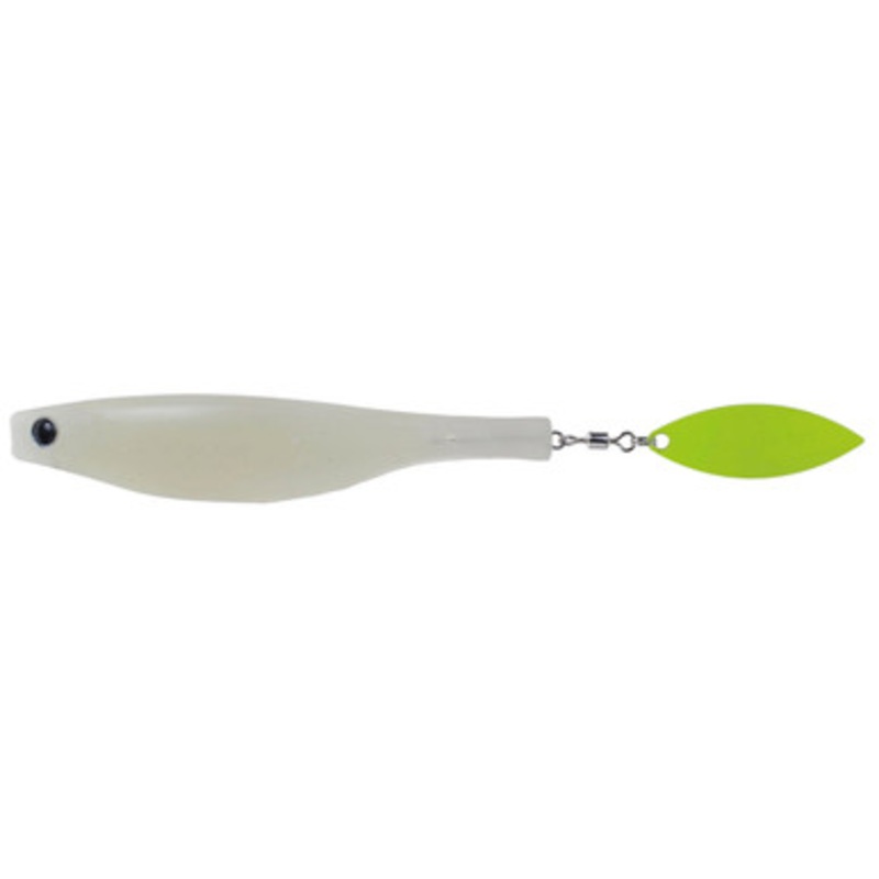 Hyperlastics Dartspin Lure - 3.5in - Glow/Chartreuse