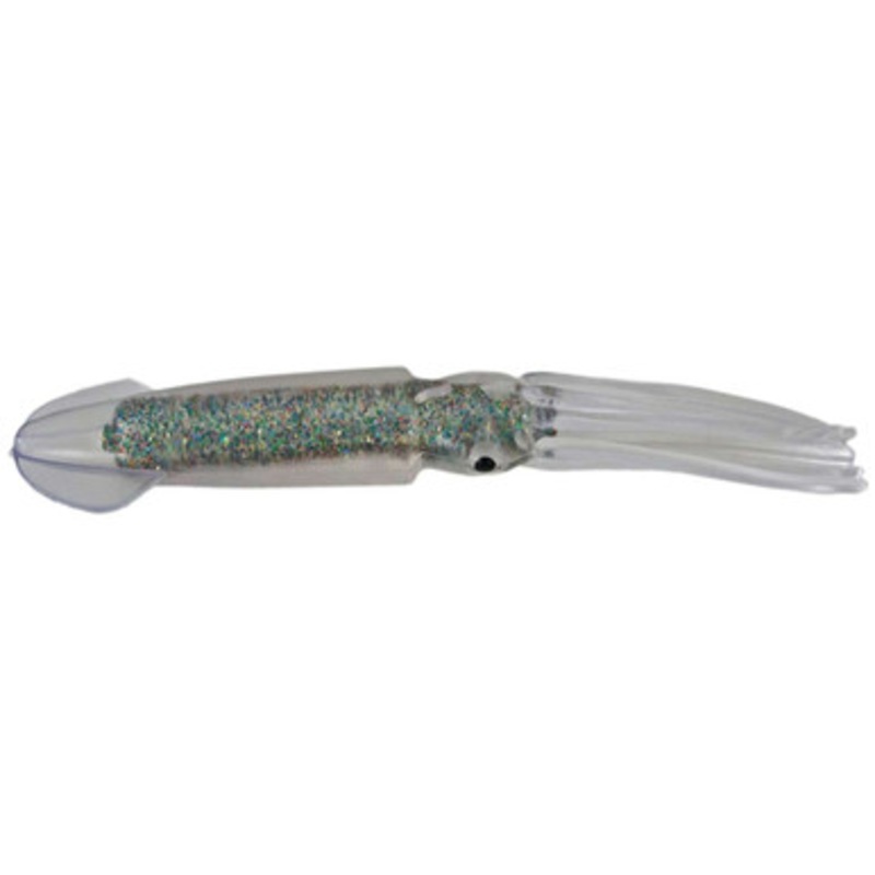 Squidnation Mauler Squid Lures 7in Clear Glitter