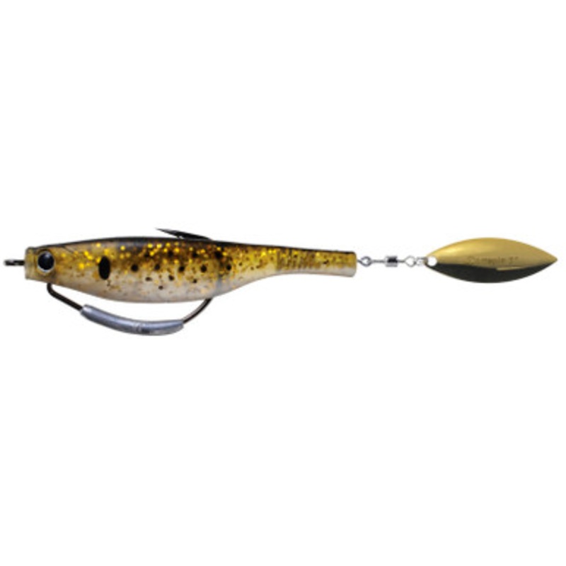 Hyperlastics Dartspin Pro 7in Weedless Lure - Bunker/Gold