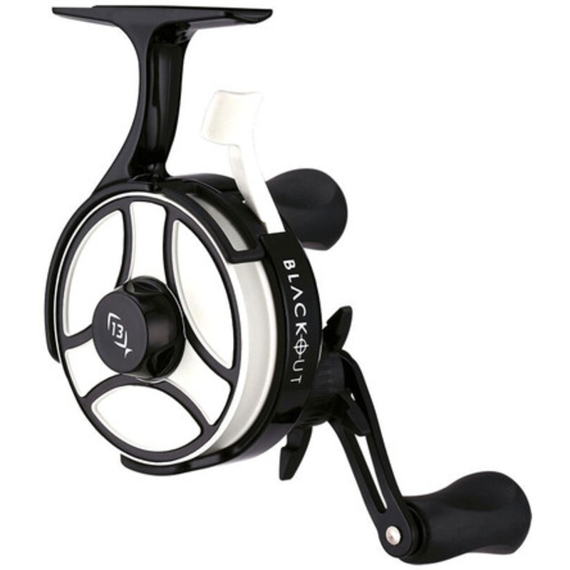 13 Fishing BBFFGWBOG2.5-LH Black Betty Free Fall Ghost Ice Reel - Blackout Glow - 2.5:1 - Left Hand