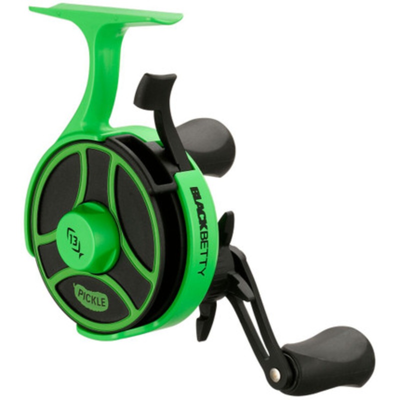 13 Fishing BBFFGWRP2.5-LH Black Betty Free Fall Ghost Ice Reel - Radioactive Pickle - 2.5:1 - Left Hand