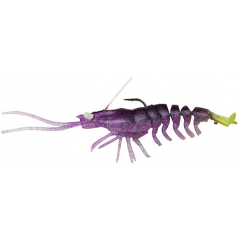 Savage Gear 3D Weedless Shrimp - 3-1/2in - Plum Chartreuse