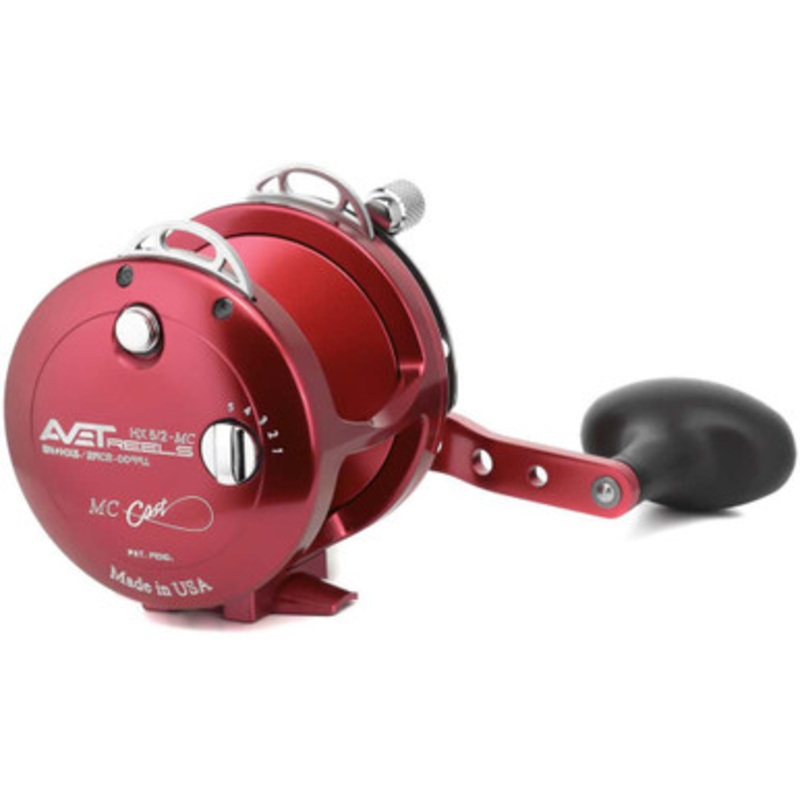 Avet HX 5/2 MC Two-Speed Lever Drag Conventional Reels Red