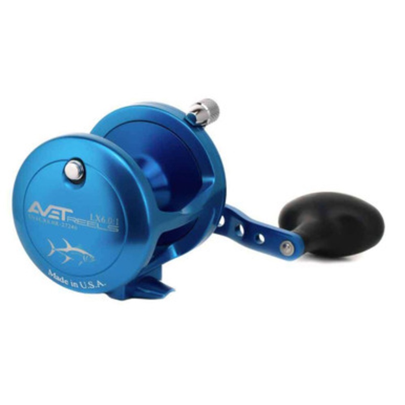 Avet LX 6.0 Single Speed Lever Drag Conventional Reel Left Hand Blue