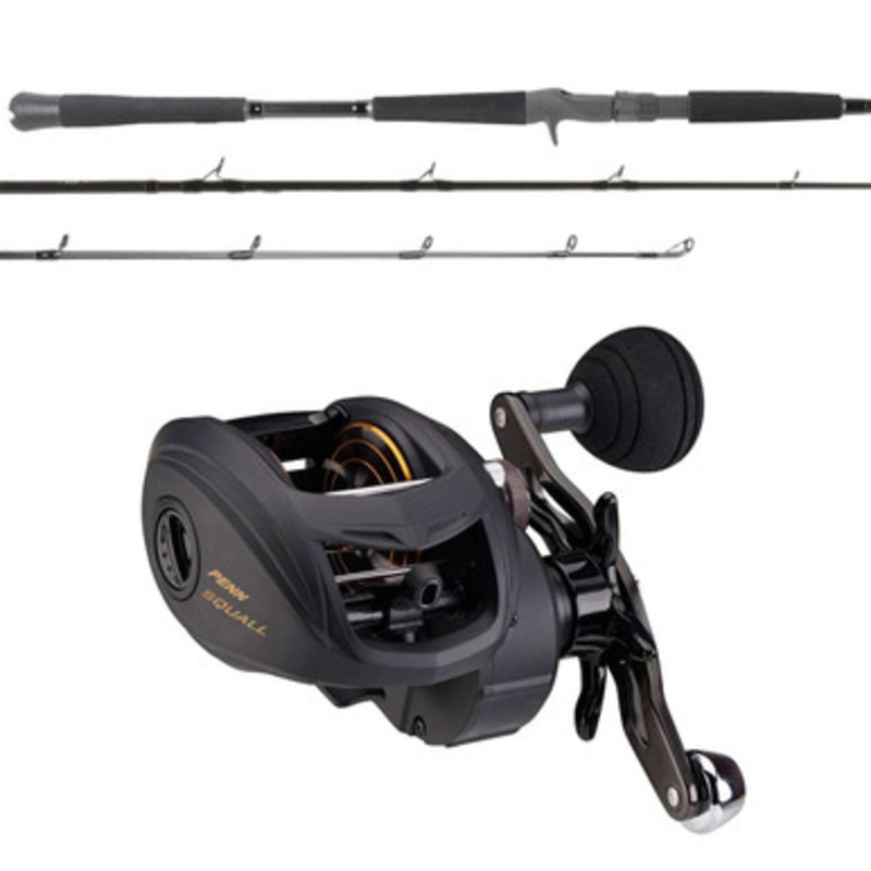 Penn Squall SQL400LPLH Low Profile / OTI-PBI701HFC Pitch Black Combo