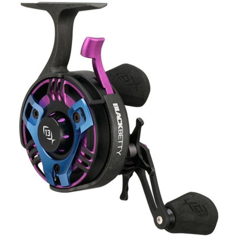 13 Fishing Black Betty FreeFall Trick Shop Edition Purple/Blue Ice Reel - Left Hand